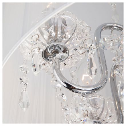 Люстра подвесная Eurosvet 2045/5 белый хром хрусталь