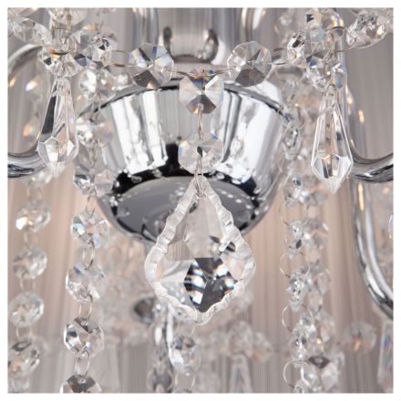 Люстра подвесная Eurosvet 2045/5 белый хром хрусталь
