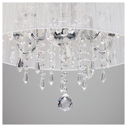 Люстра подвесная Eurosvet 2045/5 белый хром хрусталь