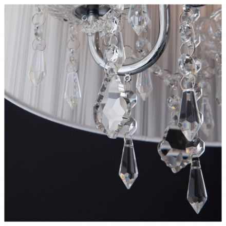 Люстра подвесная Eurosvet 2045/5 белый хром хрусталь