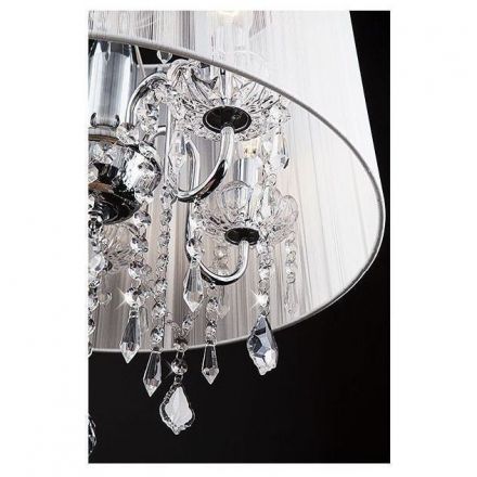 Люстра подвесная Eurosvet 2045/5 белый хром хрусталь