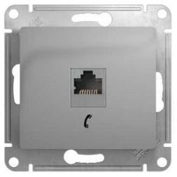 Розетка телефонная RJ11 Schneider Electric Glossa Алюминий GSL000381T