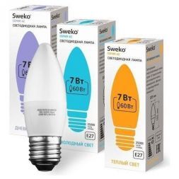 Лампа светодиодная Sweko 42LED-C35-7W-230-3000K-E27