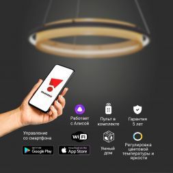 Светодиодный светильник Eurosvet 90241/1 черный/ золото Smart Умный дом