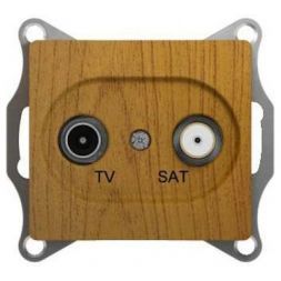 Розетка оконечная Schneider Electric Glossa Дерево Дуб TV-SAT 1DB GSL000597