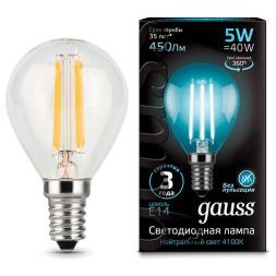 Лампа Gauss 105801205 LED Filament Globe E14 5W 4100K