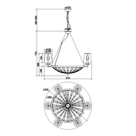 Подвесная люстра Maytoni H021PL-06CH