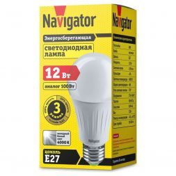 Лампа Navigator 61 627 NLL-A60-12-230-4K-E27-3STEPDIMM