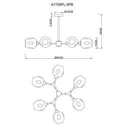 Потолочная люстра Arte Lamp A7759PL-6PB