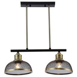 Светильник потолочный Linvel LV 9425/2 Матар Черный/античная латунь Е27 60W 450x180x460мм (LINVEL LV 9425/2 Матар Черный/античная латунь Е27 60W)