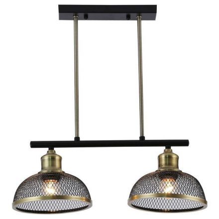 Светильник потолочный Linvel LV 9425/2 Матар Черный/античная латунь Е27 60W 450x180x460мм