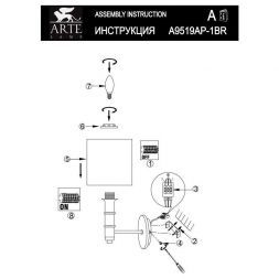 Бра Arte Lamp A9519AP-1BR