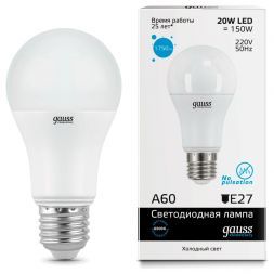 Лампа Gauss 23239 LED Elementary A60 20W E27 6500K