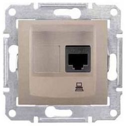 Розетка компьютерная 1-ая Schneider Electric Sedna Титан RJ45 кат. 5e STP