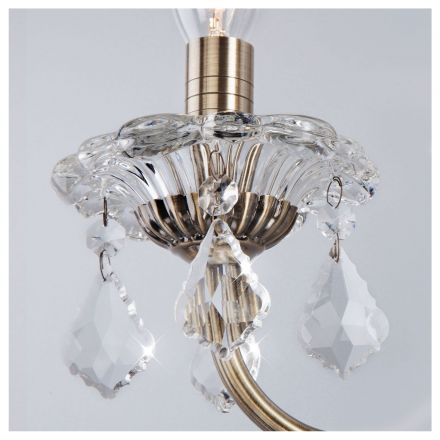 Бра Eurosvet с хрусталем 3281/2 античная бронза/прозрачный хрусталь Strotskis