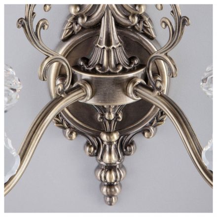 Бра Eurosvet с хрусталем 3281/2 античная бронза/прозрачный хрусталь Strotskis