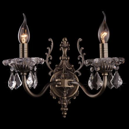 Бра Eurosvet с хрусталем 3281/2 античная бронза/прозрачный хрусталь Strotskis