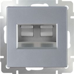 Розетка компьютерная Werkel RJ-45 + ТФ RJ-11 W1182106 серебро (WL06-RJ11+RJ45)