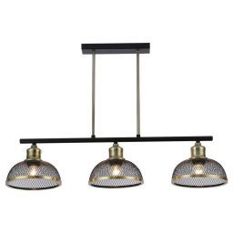 Светильник потолочный Linvel LV 9425/3 Матар Черный/античная латунь Е27 60W 720x180x460мм (LINVEL LV 9425/3 Матар Черный/античная латунь Е27 60W)