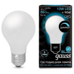 Лампа Gauss 102202210-D LED Filament A60 OPAL dimmable E27 10W 4100К