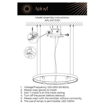 Подвесной светодиодный светильник Aployt APL.041.13.50
