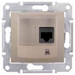 Розетка компьютерная 1-ая Schneider Electric Sedna Титан RJ45 кат. 5e UTP