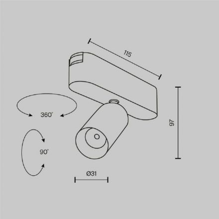 Трековый светодиодный светильник Maytoni Radity Focus LED TR103-1-5W4K-M-W