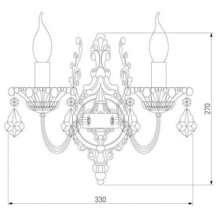 Бра Eurosvet с хрусталем 3281/2 белый с золотом/тонированный хрусталь Strotskis