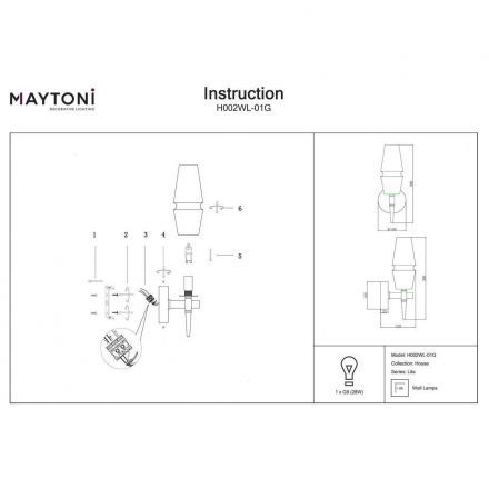 Бра Maytoni Lita H002WL-01G