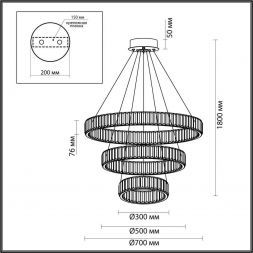 Подвесной светодиодный светильник Odeon Light 5015/88L Vekia