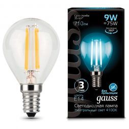 Лампа Gauss 105801209 LED Filament Globe E14 9W 4100K