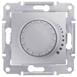 Светорегулятор поворотно-нажимной Schneider Electric Sedna Алюминий 60-500Вт,для л/н и г/л с обмот.трансформатором