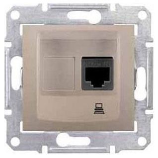 Розетка компьютерная 1-ая Schneider Electric Sedna Титан RJ45 кат. 6 STP
