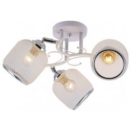 Светильник потолочный Linvel LV 9426/3 Дениз Белый/хром Е27 60W D440 H230мм (LINVEL LV 9426/3 Дениз Белый/хром Е27 60W)