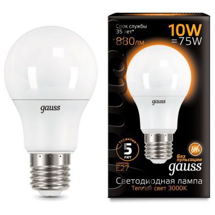 Лампа Gauss 102502110 LED A60 10W E27 3000K