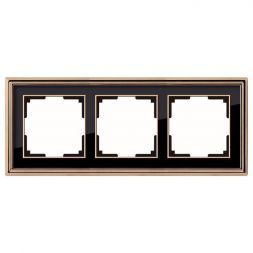Рамка 3-местная Werkel W0031330 золото/черный (WL17-Frame-03)
