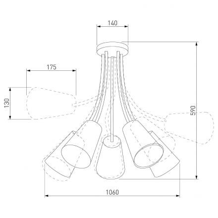 Потолочная люстра TK Lighting 2107 Wire Colour