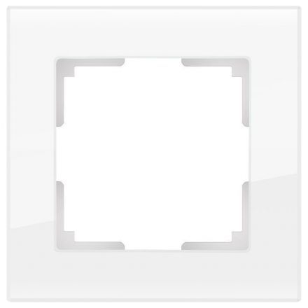 Рамка 1-местная Werkel W0011101 белое стекло (WL01-Frame-01)