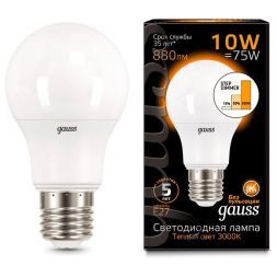 Лампа Gauss 102502110-S LED A60 10W E27 2700K step dimmable