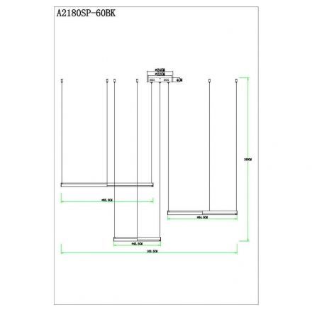 Подвесной светодиодный светильник Arte Lamp A2180SP-60BK