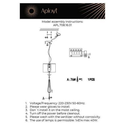 Подвесной светильник Aployt APL.708.16.01 Kinia