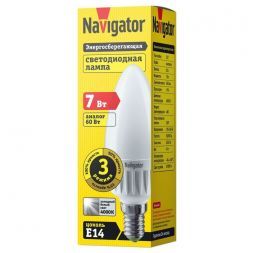 Лампа Navigator 61 652 NLL-C37-7-230-4K-E14-3STEPDIMM