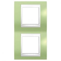 Рамка 2-ая Schneider Electric Unica Хамелеон Зеленое Яблоко/Бел вертик MGU6.004V.863