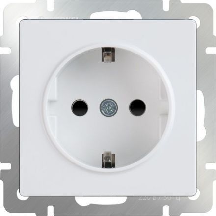 Розетка с з/к со шторками Werkel W1171101 белый (WL01-SKGS-01-IP44)