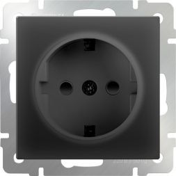 Розетка с заземлением Werkel W1171308 черный матовый (WL08-10-01)