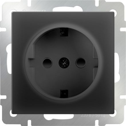 Розетка с заземлением Werkel W1171308 черный матовый (WL08-10-01)
