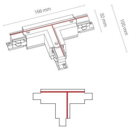 Коннектор T-образный левый 1 Nowodvorski Ctls Power 8244